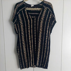 Embroidered Floral Shorts romper Pockets Jumpsuit S whimsigoth Bohemian Beach